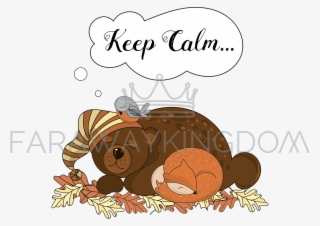 Calm Animals Sleeping Forest Cartoon Vector Illustration - Illustration #10112036