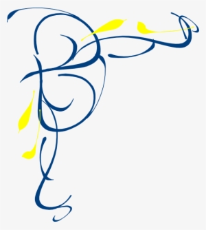 Floral Swirl Upper Left Blue And Yellow Clip Art - Blue And Yellow Floral Png #1021103