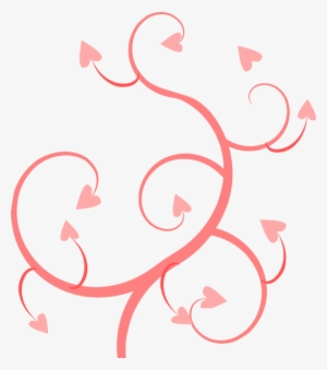 Pink Heart Swirl Clip Art At Clker - ดอกไม้ เลื้อย กราฟฟิก #1021140