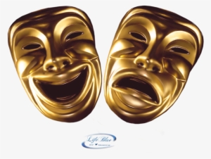Gallery For Theatrical Tragedy And Comedy Mask Tattoo - Comedy And Tragedy Masks Png #1022483