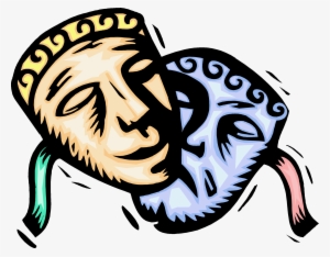 Masks Clipart Greek Theater - Greek Theatre Clip Art #1022630