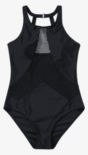 Padded Fishnet One Piece Swimwear - Swimsuit #1022678