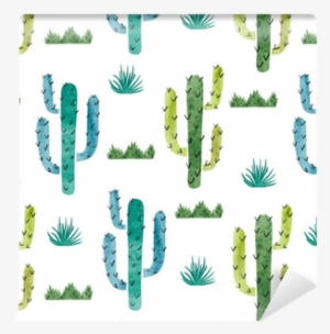 Watercolor Cactus Seamless Pattern #1023020