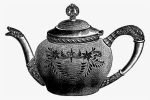 Digital Stamp Design Stock Images Vintage Silver - Teapot #1025735