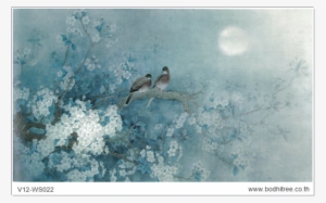 Painting Tree Wallpaper And Fabric Art In Calm Blue - Wallpaper #1025916