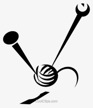 Knitting Needles And A Ball Of Yarn Royalty Free Vector - Клубок Ниток Вектор Png #1027842
