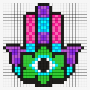 Third Eye Hand Perler Bead Pattern / Bead Sprite - Perler Kandi Pattern #1028787