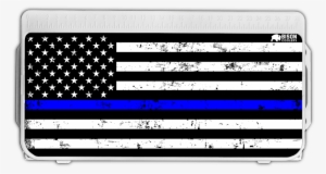 Thin Blue Line Flag Lid Graphic - American Police Badge Wood Flag #1029100