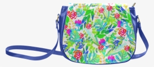 Cute Tropical Watercolor Flowers Classic Saddle Bag/large - Bag #1029832