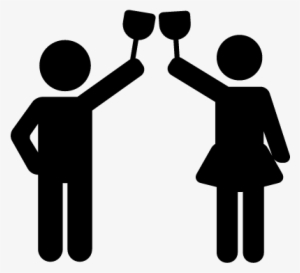 Man And Woman Cheers Vector - Woman Drinking Icon #1030653