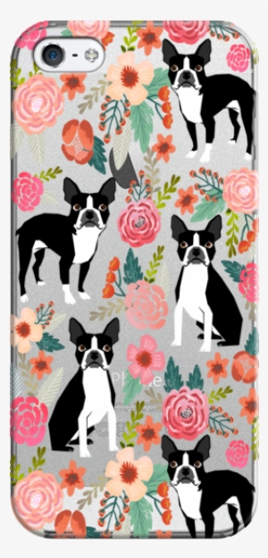 Casetify Iphone 5 Classic Snap Case - Pet Friendly Canvas Prints - Boston Terrier Floral #1031640