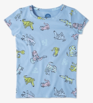 Girls Happy Dog Print Crusher Tee - Elephant #1032021