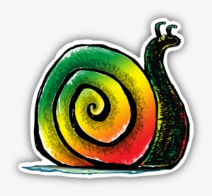 Rasta Snail Mini Sticker - Rasta Canvas #1032221