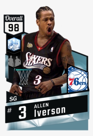 Nba Drawing Allen Iverson Png Library - Nba 2k18 Player Cards #1033683