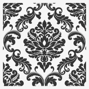 Damask Png Transparent Image - Wallpops! Ariel Black And White Damask Peel #1034310