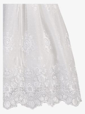 Baby Girls Floral Embroidered Tulle Christening Gown - Lace #1034814