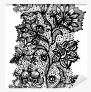 Abstract Lace Ribbon Seamless Pattern With Elements - Lace Tattoo Bracelet #1034843