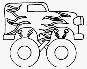 Monster Truck Clipart Black And White Free - Monster Truck Easy To Draw #1035073