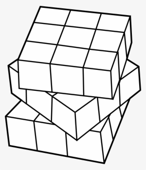 Rubiks Line Art Free Clip - Rubiks Cube Clip Art #1035272