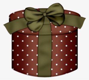 Round Gift Box With Gren Bow Clipart - Png Cartoon Pictures Gift #1035504