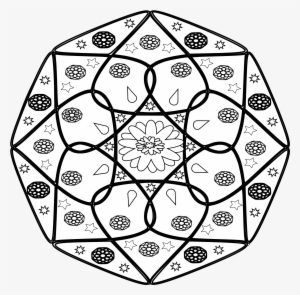 Mandala Black White Line Art Flag 999px 348 - Clipart Mandala Black And White #1035550