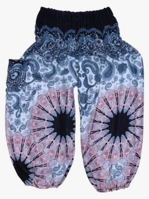 White Mandala Kids Harem Pants Bohemian Island - Trousers #1035634