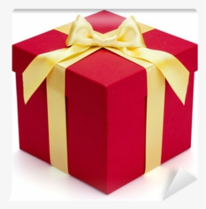 Red Gift Box With Yellow Ribbon And Bow - Ribbon #1035806