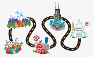 Simple Road Map Clipart - Road Maps Clip Art #1036249