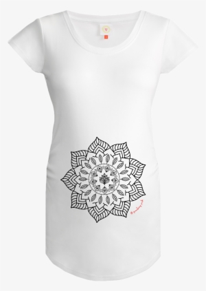 Gooseberry Pink Mandala Maternity Top In White Organic - Infant Bodysuit #1036546