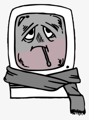 Computer With A Virus Wearing A Scarf - ویروس کامپیوتر #1038001