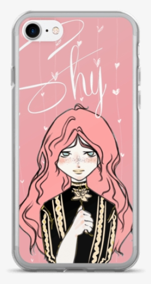 Shy Girl Pink Iphone 7/7 Plus Case - Cafepress Comic Iphone 7 Tough Case #1038692