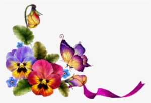 Pensées Fleurs - Butterfly Borders And Frames #1038854