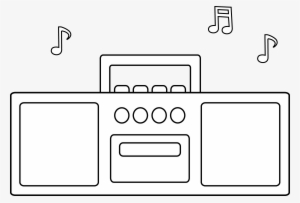 Radio Vector Simple - Radio Black And White Cartoon #1039457