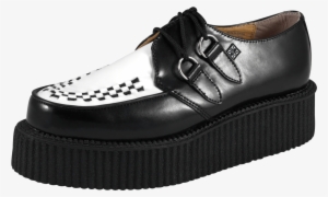 T.u.k. Shoes Viva High Black And White Leather Creepers #1039743