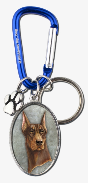 Doberman Cameo Carabiner Keychain - Keychain #1040260