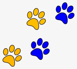 Bluegold Paw Print Clip Art - Blue And Gold Paw Prints #1040282