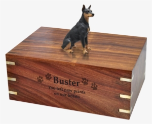 Black Doberman Pinscher Dog Figurine Wood Urn With - Bernese Mountain Dog Figure #1040313