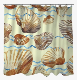 Watercolor Seamless Pattern Of Sea Shells - Shell #1040423