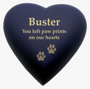 Custom Red Paw Prints On My Heart Brass Pet Cremation - Engraving #1040477