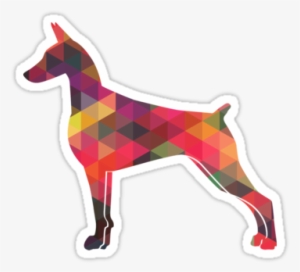 Doberman Pinscher Dog Colorful Geometric Pattern Silhouette - Dobermann #1040620