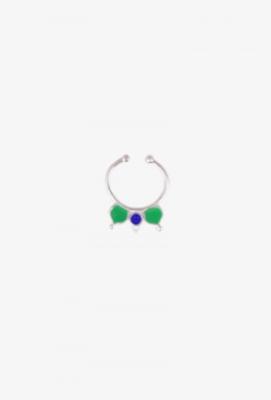 Aqua-green Silver Plated Nose Ring, Nose Pin - Keychain #1041295