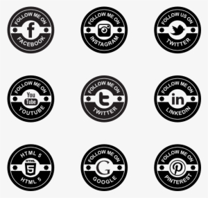 Retro Social Badges - Iconos Retro Png #1041316