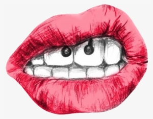 Lips, Piercing, And Red Image - Boca Com Piercing No Smile #1041556