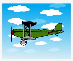 Green Biplane In Clouds Clipart Png For Web #1042126