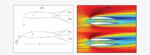 A) Configuration Of Biplane (left) And (b) Flow Field - Modern Art #1043195
