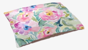 Watercolor Floral Dog Bed - Watercolor Painting #1044795