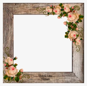 Moldura Com Flores Em Png E A Mesma Moldura Enfeitando - Moldura Para Foto Png #1045284