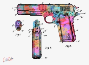 Clip Art Free Download Colorful Colt Browning Firearm #1045331