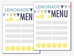 Lemonade Stand Menu - Printable Lemonade Stand Template #1045685