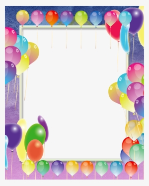 Download Moldura De Aniversario Com Balões Png Clipart - Balloons Vector #1046095